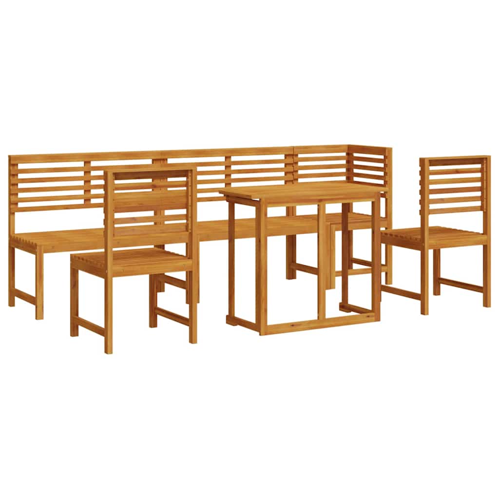 6-teiliges Garten-Esszimmer-Set - Aus solidem Akazienholz